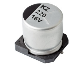 Электролитический конденсатор SMD, Ø6.3x5.8 мм, 56 мкФ ±20%, 25 В, 1000 ч, +105 °C изображение 0
