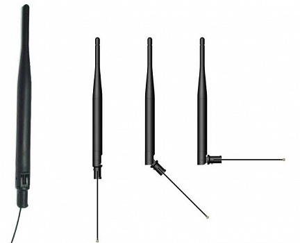 Wi-Fi антенна, D 12.9x195 мм, разъем SMA прямой, штырь, кабель RF1.37, RG178, 5 см изображение 0