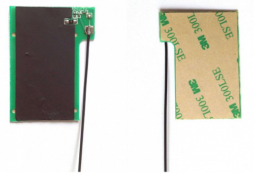 NFC антенна, монтаж на клей, 53x39x2 мм, разъем IPEX, кабель RF1.13, 1.37 10 см изображение 0