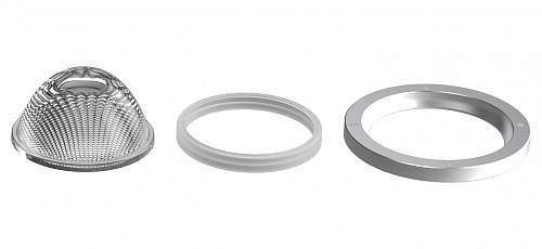 Одиночная линза c алюминиевым холдером и силиконовой прокладкой, круглая, 60 диаграмма, Боросиликатное стекло, IP, 78*78*40 мм изображение 0