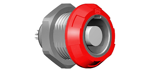 Соединитель цилиндрический панельный Защёлка Push-Pull, серии MEDI-SNAP , 5 контактов, гнездо, пайка на провод, IP50 изображение 0