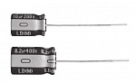 Электролитический конденсатор выводной, Ø10x20 мм, 8.2 мкФ ±20%, 450 В, 2 0000 ч, миниатюрные, увеличенный срок службы