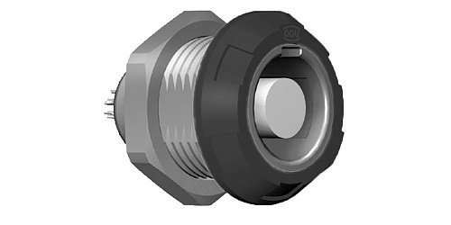 Соединитель цилиндрический панельный Защёлка Push-Pull, серии MEDI-SNAP , 2 контакта, гнездо, пайка на провод, IP50 изображение 0