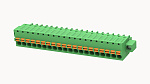 Клеммник, Серия 15EDGKDM, Подпружиненный контакт, 20 конт., 12A, 250B, шаг 3.81мм