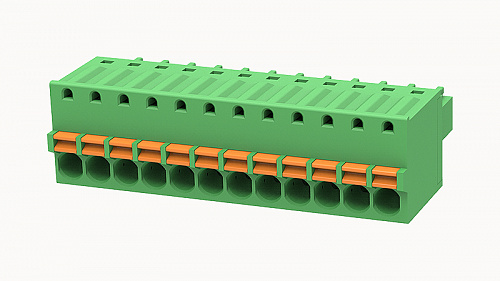 Клеммник, Серия 15EDGKD, Подпружиненный контакт, 12 конт., 12A, 250B, шаг 3.5мм изображение 0