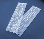 Групповая линза серии 84 точки для светодиодов 2835/3030, прямоугольная, диаграмма Ш вертикальная, PC, 252x70 мм Групповая линза серии 84 точки для светодиодов 2835/3030, прямоугольная, диаграмма Ш вертикальная, PC, 252x70 мм