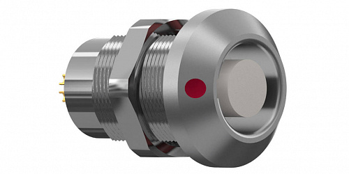 Соединитель цилиндрический панельный Защёлка Push-Pull, серии MINI-SNAP L, 10 контактов, гнездо, пайка на провод, IP68 изображение 0