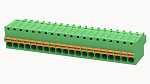 Клеммник, Серия 15EDGKD, Подпружиненный контакт, 20 конт., 12A, 250B, шаг 3.81мм