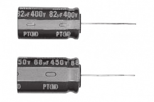 Электролитический конденсатор выводной, Ø12.5x25 мм, 27 мкФ ±20%, 400 В, 5 000 ч, миниатюрные, большой ток пульсации изображение 0