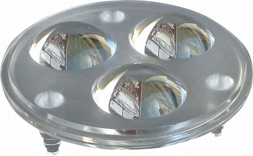 Групповая линза для 3 светодиодов 3535, круглая, угол 35/70 радусов, PMMA, диаметр 50  мм изображение 0