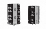 Электролитический конденсатор выводной, Ø20x25 мм, 82 мкФ ±20%, 420 В, 3 000 ч, миниатюрные