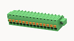 Клеммник, Серия 15EDGKDM, Подпружиненный контакт, 14 конт., 12A, 250B, шаг 3.81мм