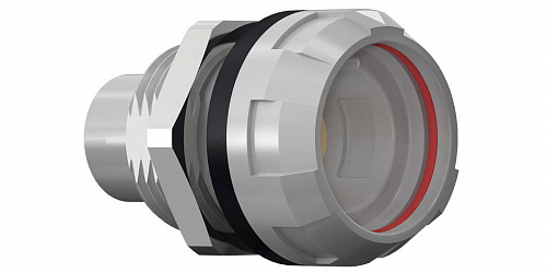 Соединитель цилиндрический панельный Защёлка Push-Pull, серии MEDI-SNAP , 4 контакта, гнездо, пайка на провод, IP68 изображение 0
