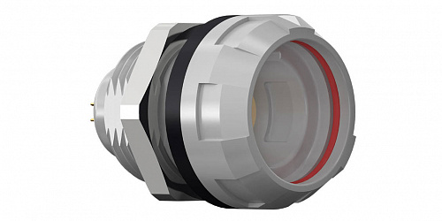 Соединитель цилиндрический панельный Защёлка Push-Pull, серии MEDI-SNAP , 5 контактов, гнездо, пайка на плату, IP67 изображение 0